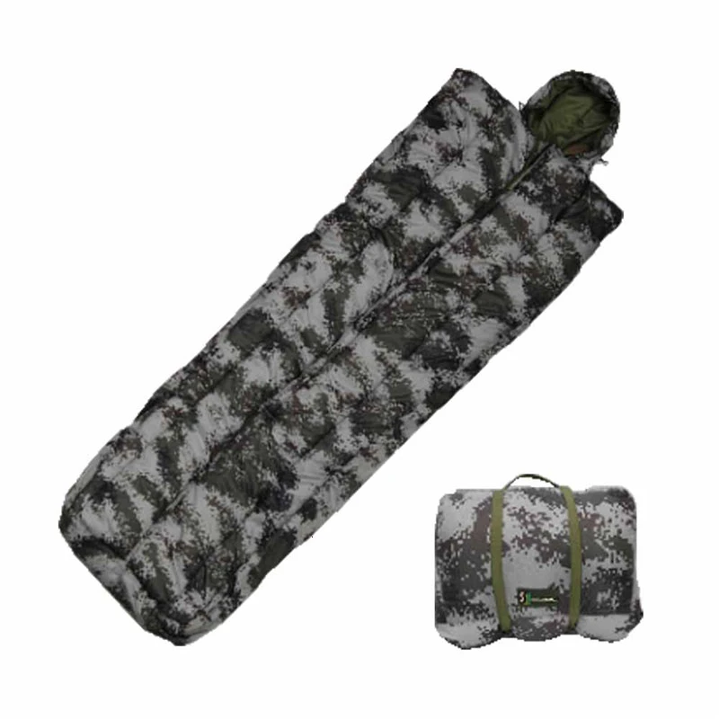 Военный хлопковый спальный мешок, одиночный взрослый конверт, походные спальные мешки для походов на открытом воздухе, походный Камуфляжный спальный мешок - Цвет: Армейский зеленый