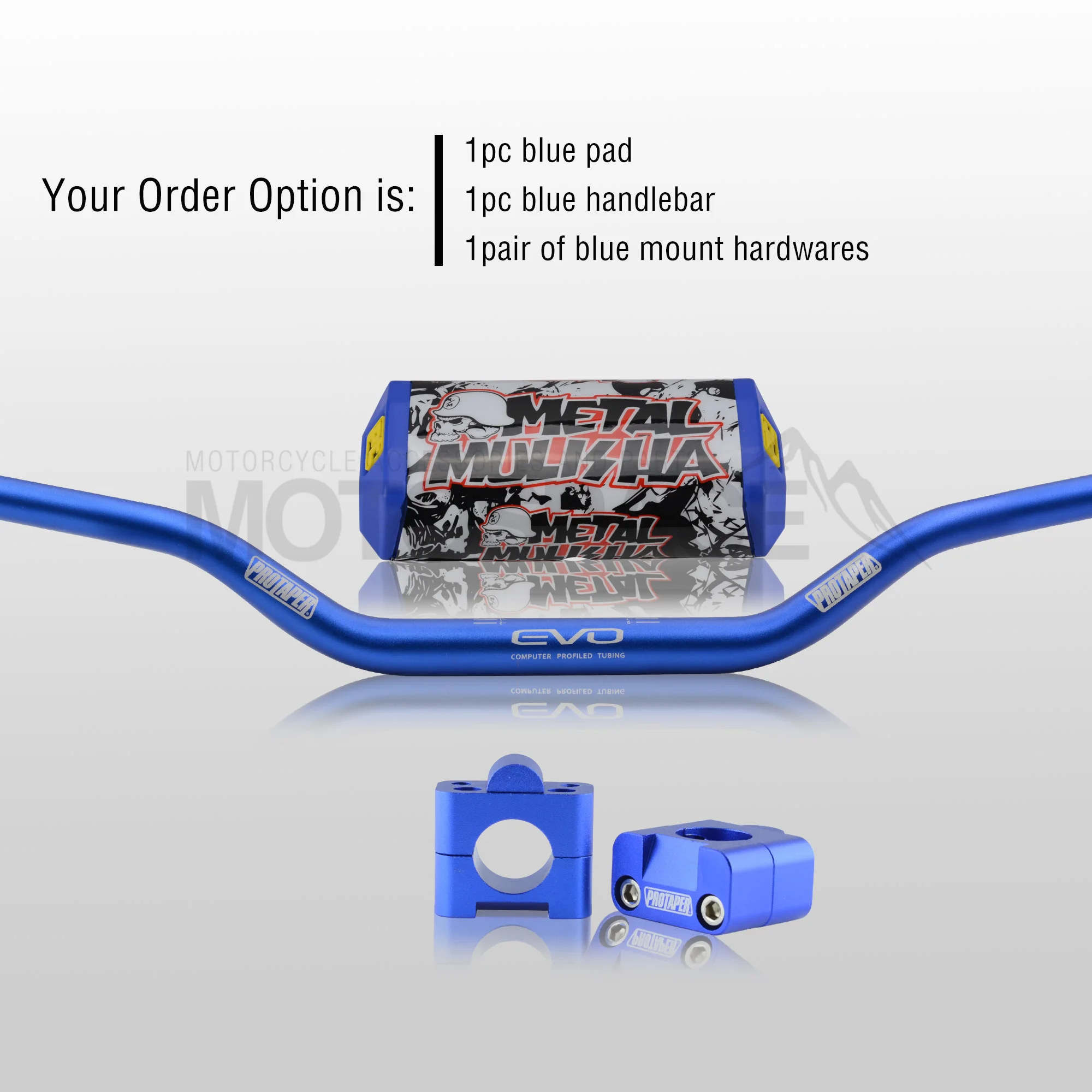 Blue Combo3 Руль для Pro Taper Pack Bar 1-1/" Классическая дверная ручка бар колодки ручки Pit Pro Racing Dirt Pit Bike мотоцикл с адаптер cnc - Цвет: Blue Combo3