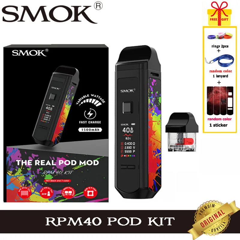 SMOK RPM40 Pod Kit 40 Вт батарея 1500 мАч картридж 4 3 мл об/мин сетчатая катушка 5 Nord