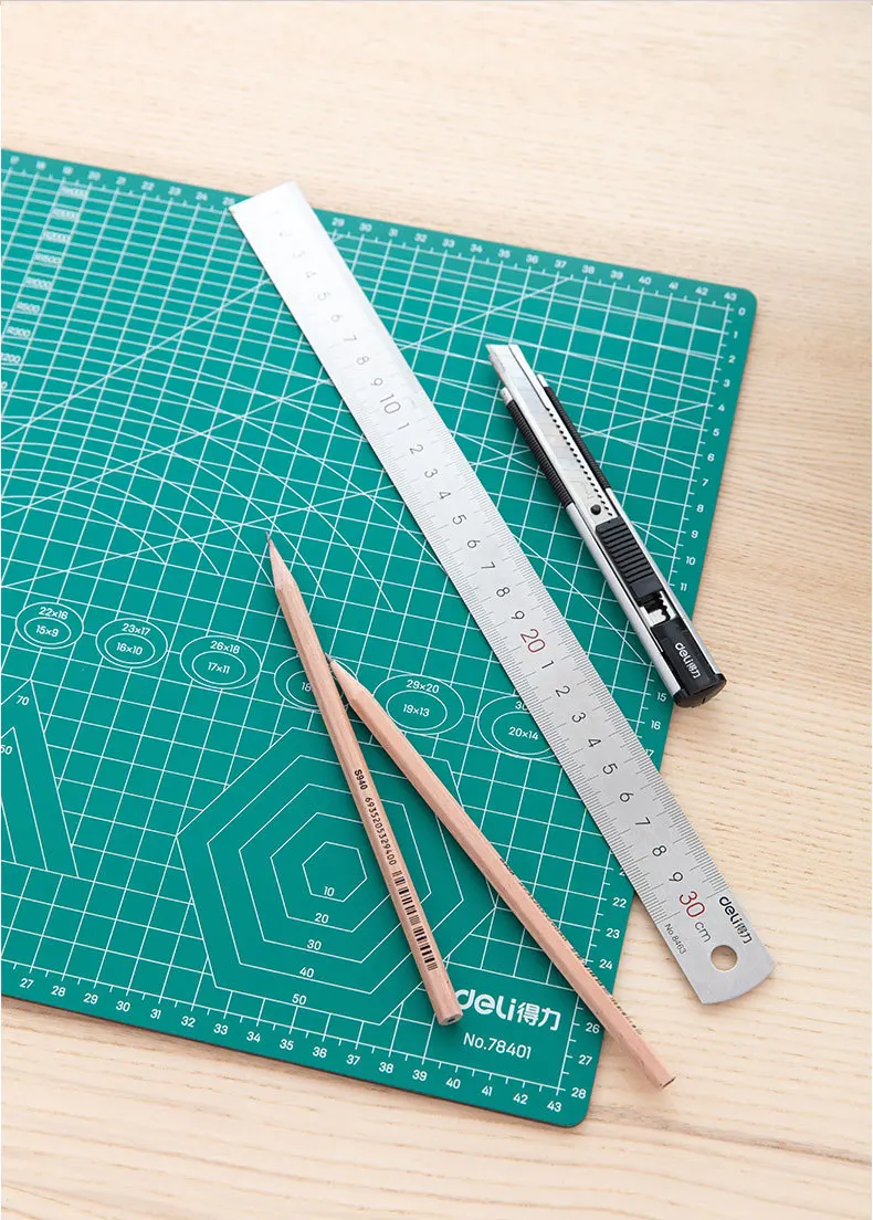 Deli 78401 Base Plate Cutting Pads Handmade Base Plate Double-Sided Cutting Board Conference Paper Pad Carving Board Cutting Mat