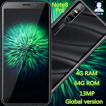 

Note8 Pro quad core smartphones 4G RAM 64G ROM 6.0" big screen 13MP Face ID unlocked android mobile phones cheap celulars Global