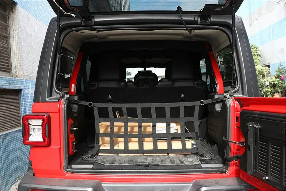 Задняя сеть для изоляции багажника для Jeep Wrangler JL аксессуары для салона автомобиля органайзер багажника грузовая сетка ткань Оксфорд 1 шт
