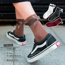 Женские носки, осень, новая мода, леопард, бант, удобные, хлопок, для счастливых студентов, свежий стиль, повседневные, милые, длинные носки для женщин