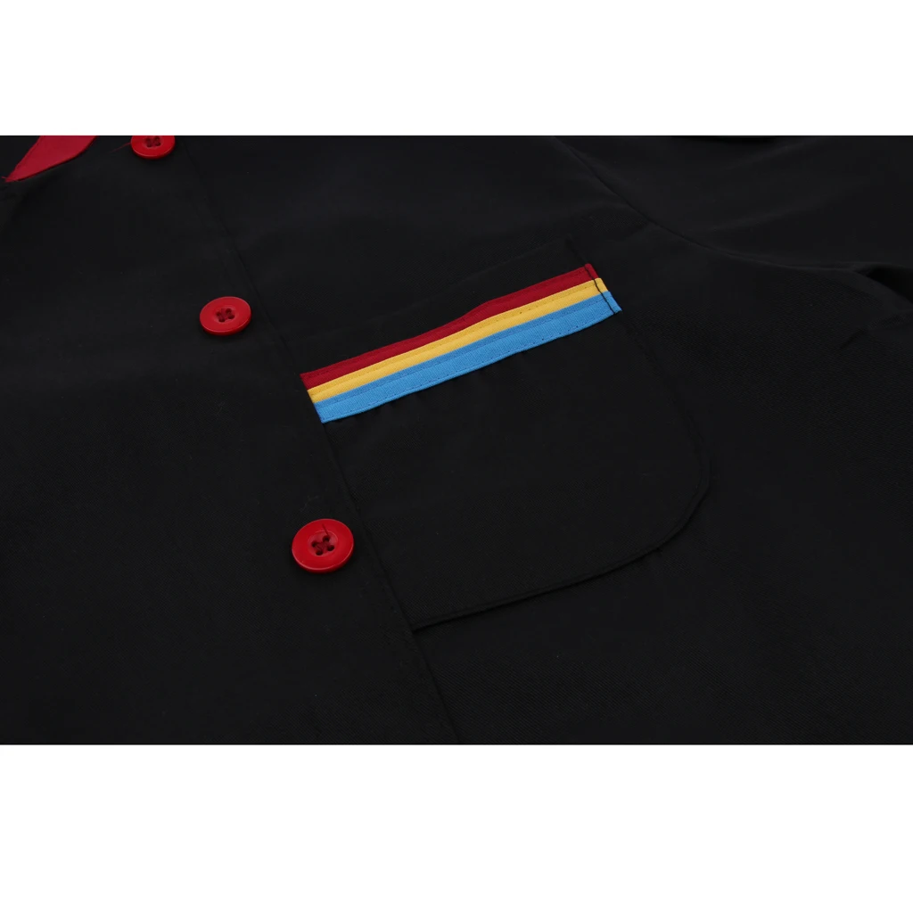 Unisex Long Sleeve Chef Apparel Jackets Coats Restaurant Hotel Uniform Red
