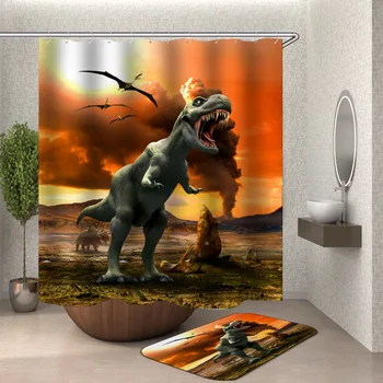 

Shower Curtain, Bathroom Curtains-Dinosaur,Cartoon,Decor For Kids,Children
