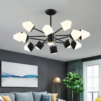 

Glass Nordic Modern Pendant Lights Art Decoration Hanglamp Black Gold Body Lampadari Pendant Hanging Lamp For Living Room deco
