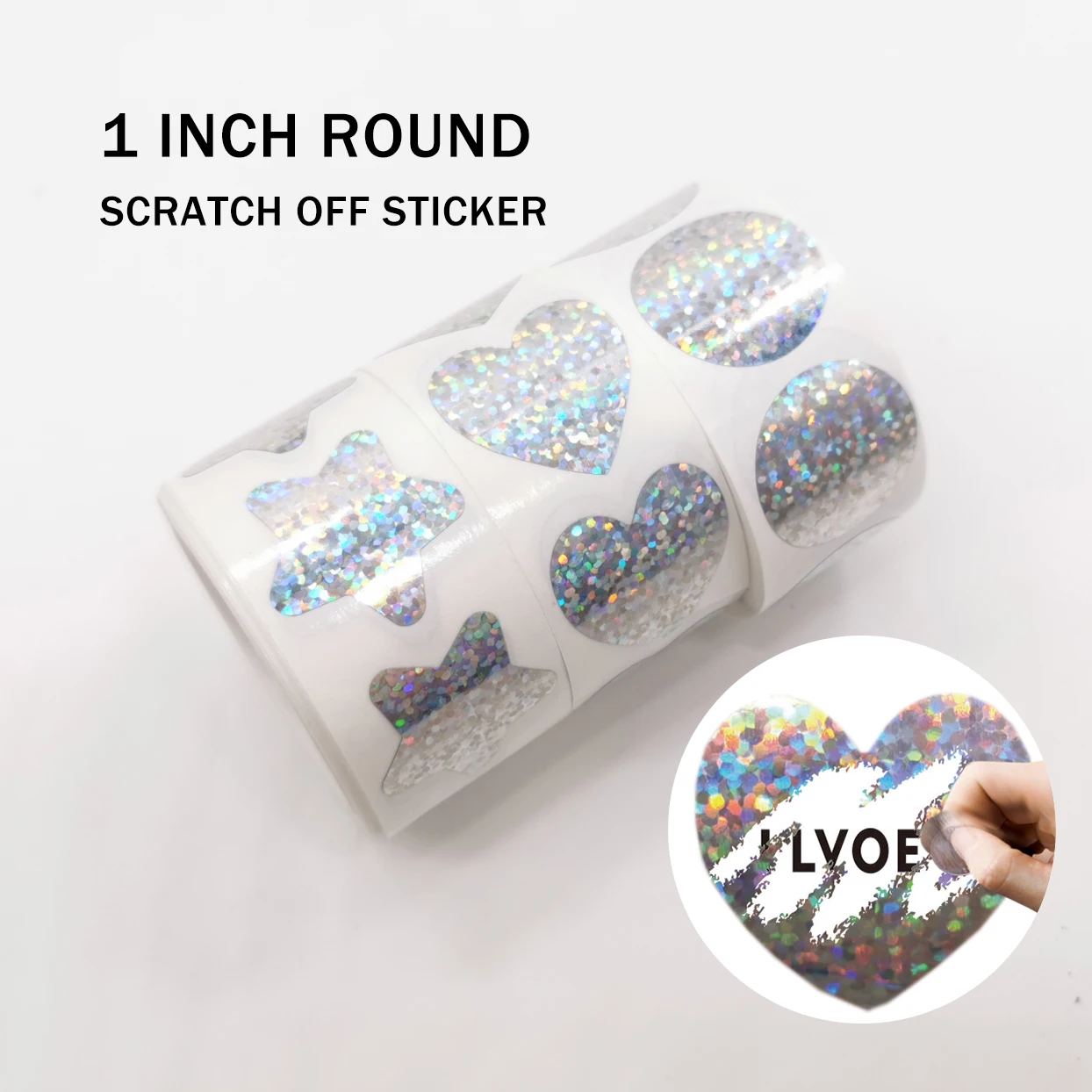 100Pcs 25mm Round Scratch Off Stickers Sliver Labels Tag Game Ticket Card  Crafts
