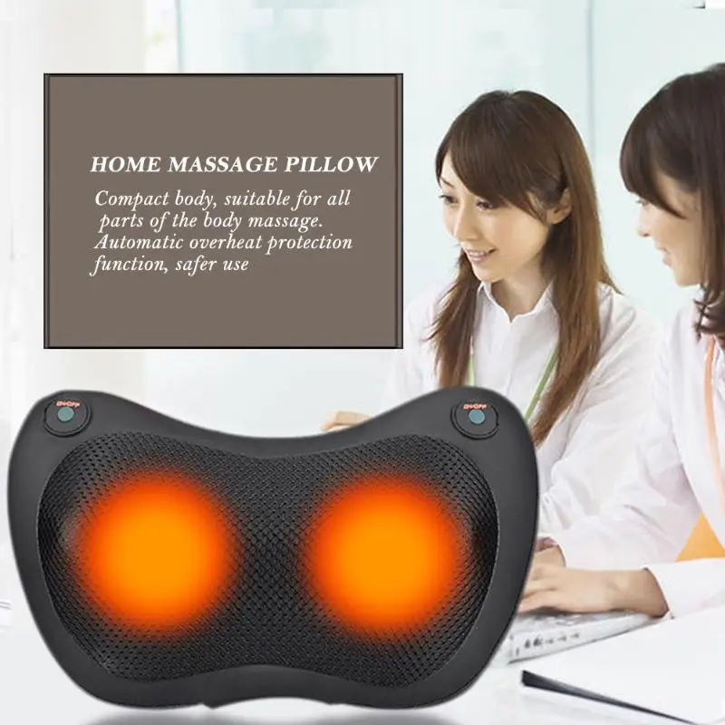 Электрический вибратор Массажная подушка для тела, плеч, спины, разминания, инфракрасная терапия, массажные подушки для шеи, облегчение боли в шее