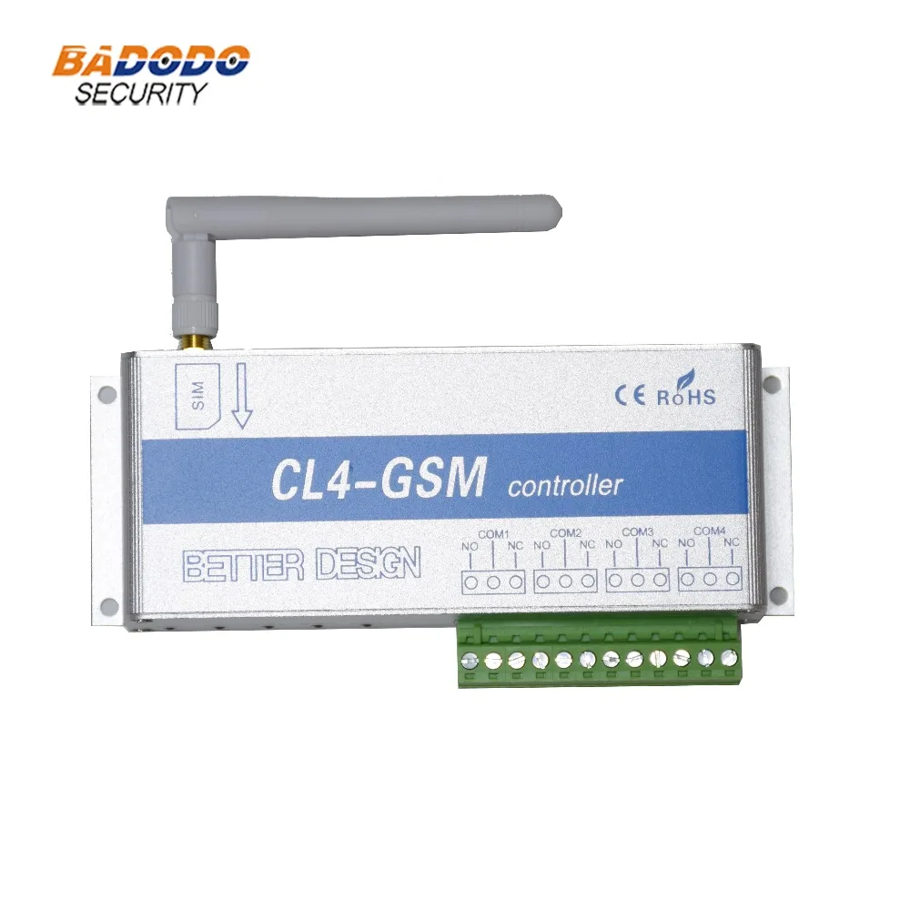4-Канальный Релейный CL4-GSM SMS GSM беспроводной контроллер GSM приемник и переключатель ворота/внутренний и внешний створчатый распашный дверь открывашка оператор для домашней охранной сигнализации