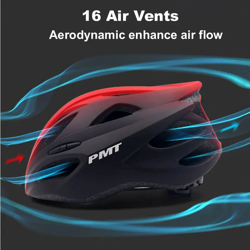 Велосипедный шлем PMT ультралегкий спортивный защитный градиентного цвета в