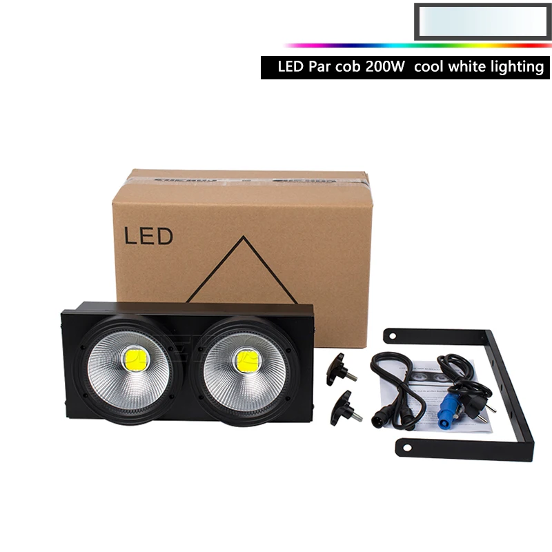 Cool White SHEHDS высокая мощность 2 глаза 200 Вт RGBWA+ UV 6в1 светодиодный COB Блиндер светильник ing для DJ диско сценический театральный светильник декоративный эффект светильник - Цвет: Cool White