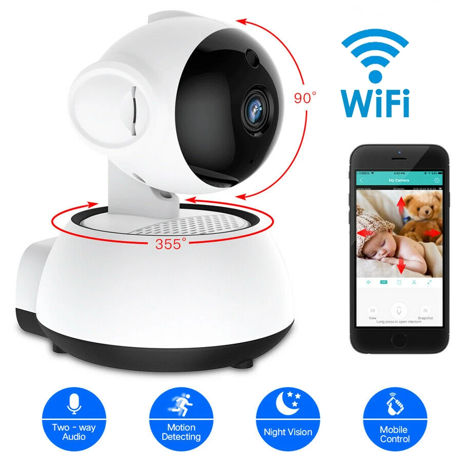 

720P Security Cameras Home Surveillance Wireless WiFi IP Camera Night Vision CCTV Cameras with optional 32GB Card