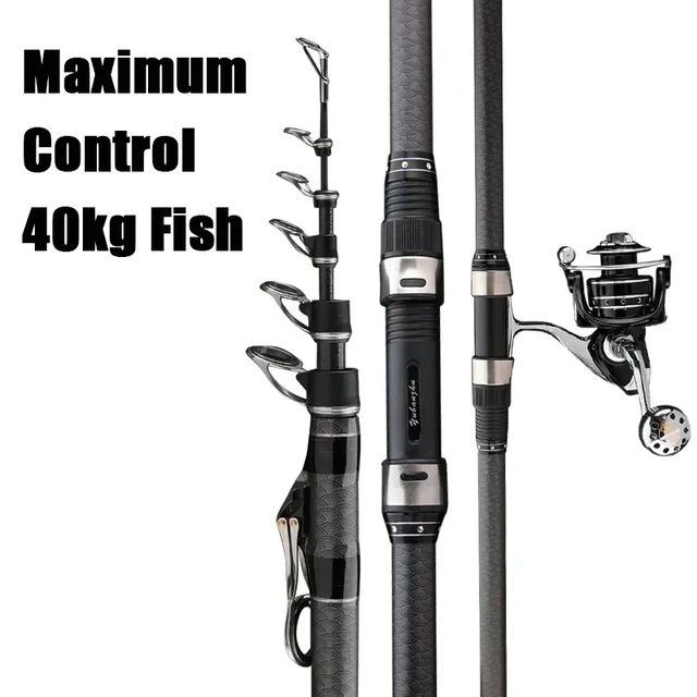  Fishing Pole Telescopic Fishing Surf Rod Travel Spinning Power  60-200g Throw Surfcasting Shore Casting Pole 5.3/5.0/4.5/4.2/4.05/3.9m  Suitable for Travel Fishing (Color : 3.9m(60-150g)) : Sports & Outdoors