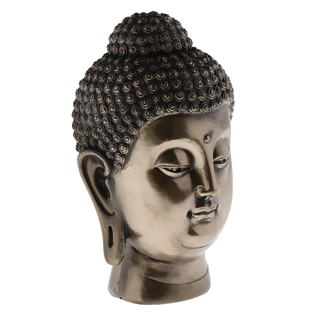 Resin Buddha Head Furnishing Pieces Buddhist Statue Figurine, Buddha Head/Elephant Model Abstract Carving Statue for Home Shop