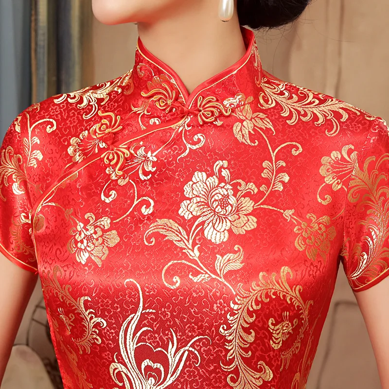 Сексуальное китайское платье с принтом Cheongsam для женщин высокие восточные платья