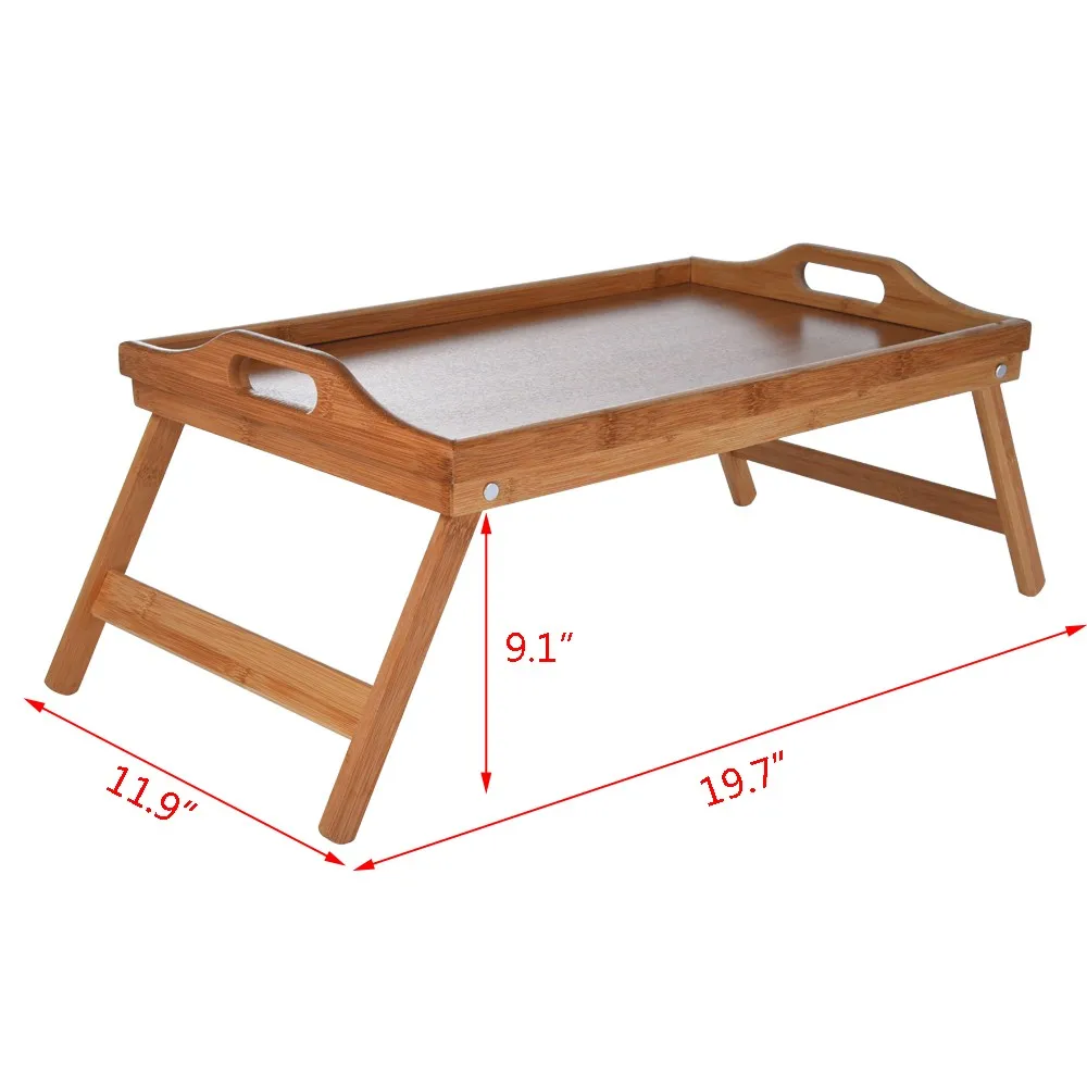 Кухонные принадлежности, бамбуковый поднос с поддоном для ног, портативный поднос для кровати, многофункциональный складной стол