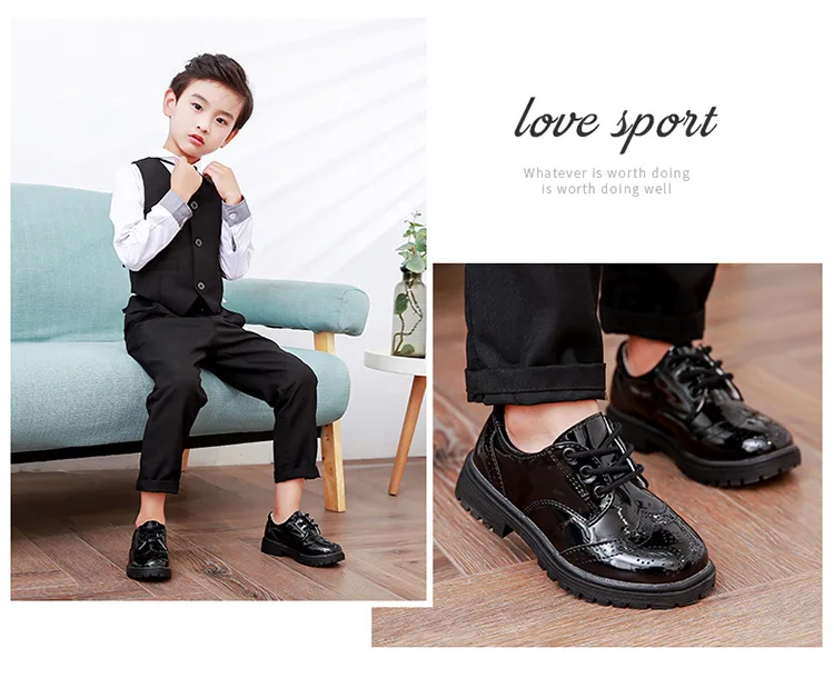 boy sandals fashion New Kids Leather Shoes for Boys Formal Oxford Shoes Fashion Lace Uo Children Casual Leather Shoes Girls Moccasins Wedding Shoes children's sandals near me