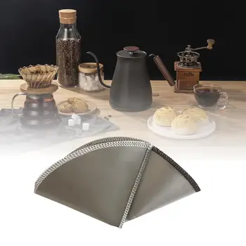 

Reusable Coffee Filter Bag Stainless Steel Handle Flannel Cloth Strainer Filter Cone/Trapezoid Dripper Tools