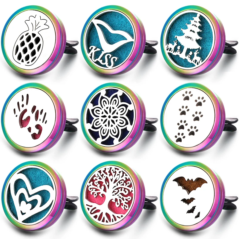 Tree of Life Car Air Freshener Stainless Steel Aroma Essential Oil