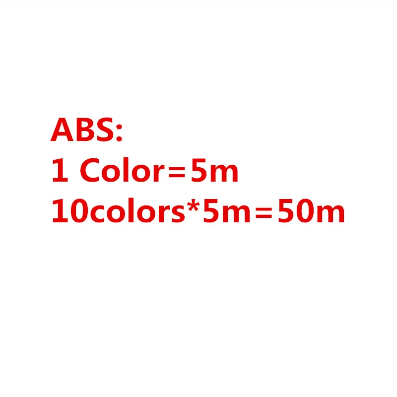 ABS 10colors 50m Популярная нить из пла-пластика/АБС-пластика для 3d-ручки, 10/20 рулонов, диаметр 10 м, 1,75 мм, 200 м, пластиковая нить для 3d-ручки, ручка для 3D-принтера - Цвет: ABS 10colors 50m