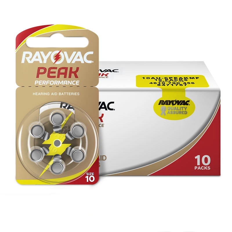 Аккумуляторы для слухового аппарата Rayovac Peak 1 45 в A10 10A ZA10 10 S10 60 шт.|Уход за ушами| |