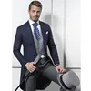 Silver Grey Satin Wedding Men Suit Formal Skinny Stylish Male Blazer Party Custom Tuxedo 3 Piece Vestidos Suit For Men 3