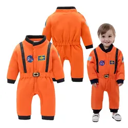 Комбинезон для новорожденных мальчиков, оранжевая одежда в стиле космонавта, детские костюмы для девочек, крутой костюм для мальчиков