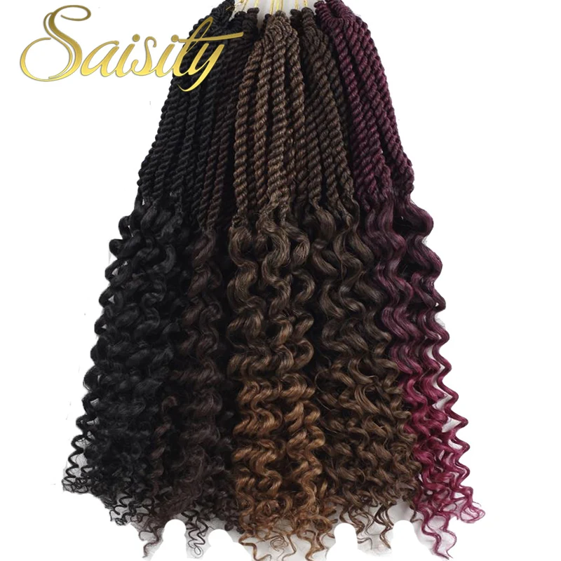 Saisity Ombre Goddess Senegalese Twist Crochet Hair Extensions With Synthetic Soft Dread Locs Bulk Crochet Braids