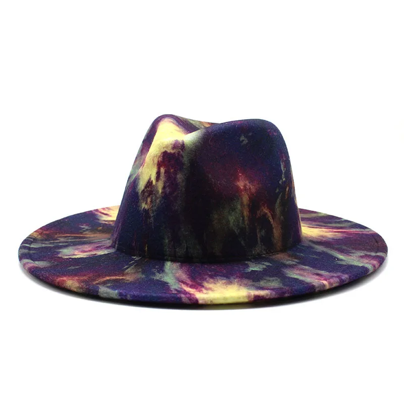 Fedora Hat Winter Ladies Men Flat Brim 