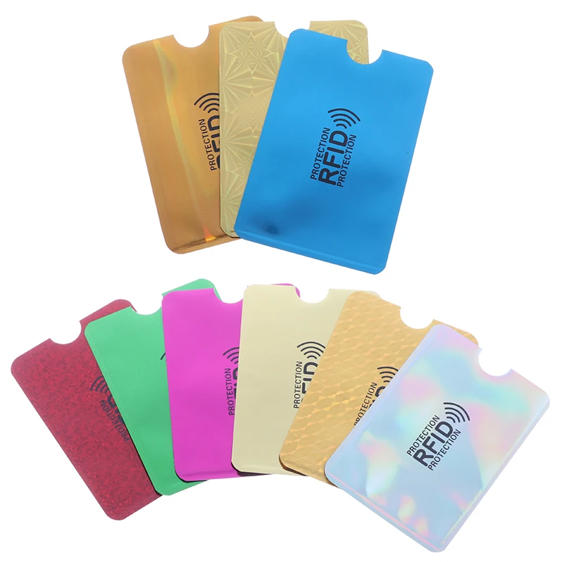 10X Anti Rfid Wallet Blocking Reader Lock Card Holder Id Bank Card Case Protection Aluminium Metal Smart Anti-theft Credit Cards