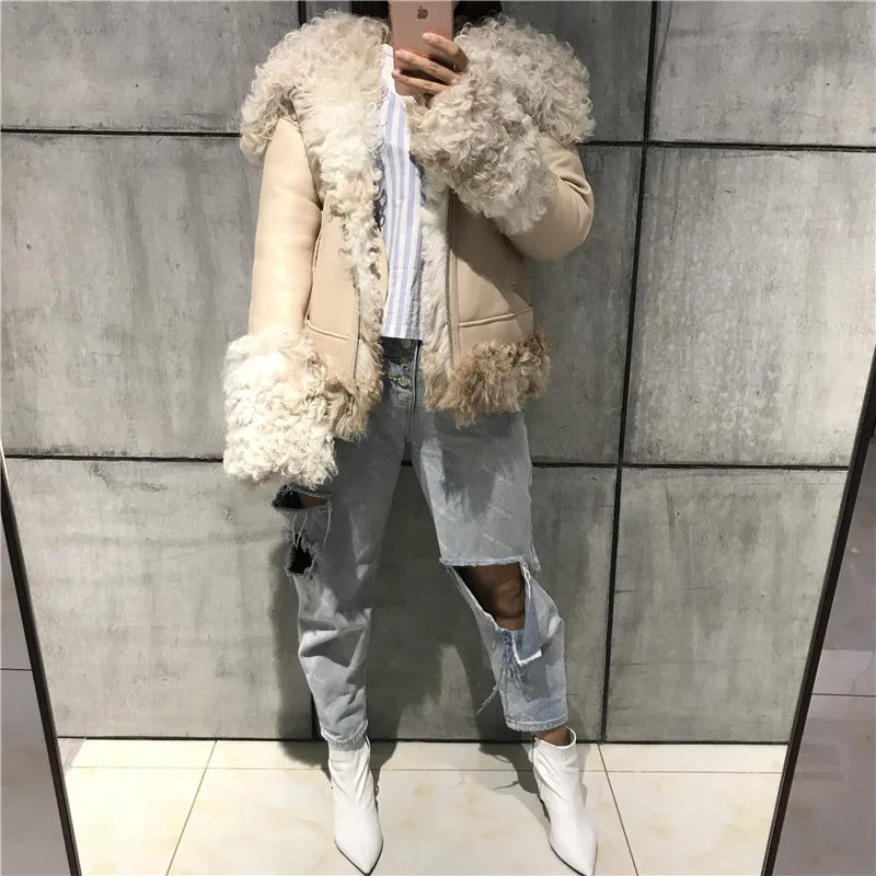 Женские Suees de куртка Для женщин ягненка Меховая куртка