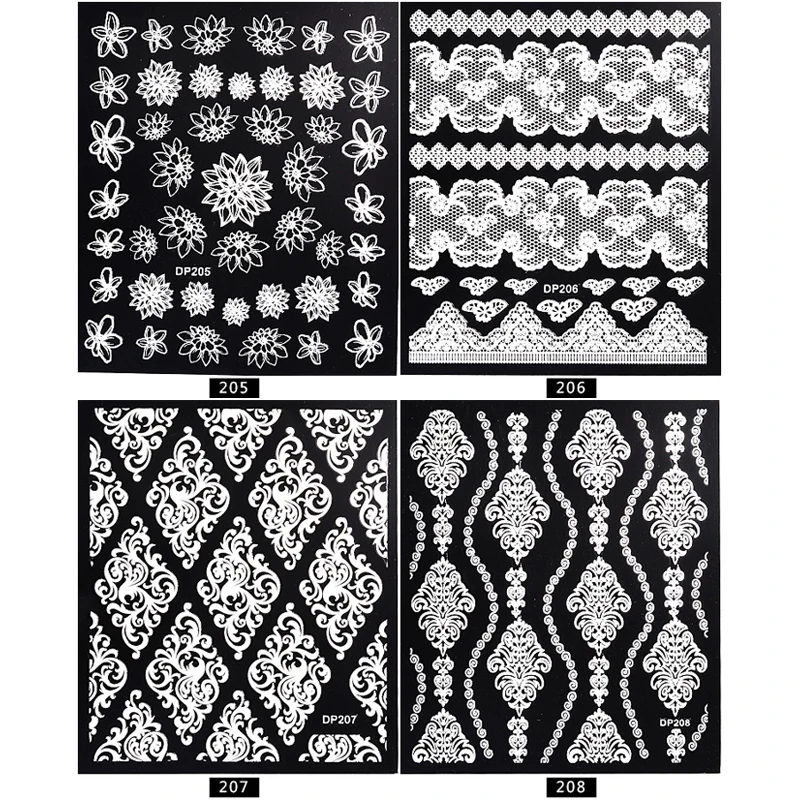 24 Sheet 3D Nail Stickers Cute Flower Manicure Stickers Nail Art Decals For Nail Manicure Tools Accessories