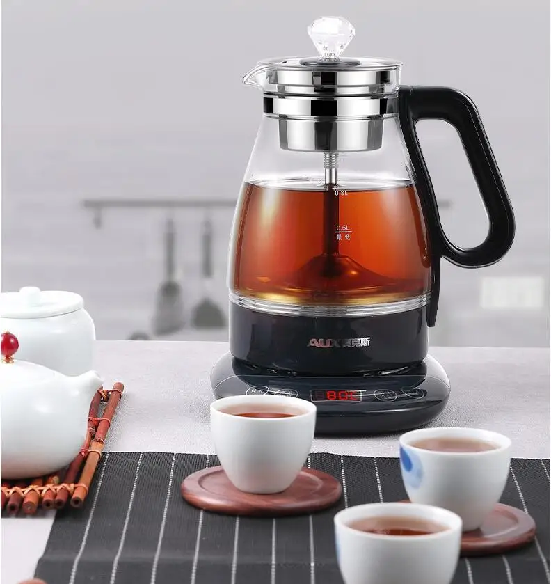 220V 1L Automatic Electric Kettle Mini Tea Cooking Pot Household Glass  Health Preserving Pot Multi Cooker