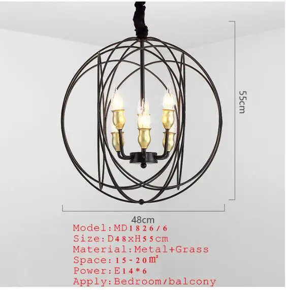 Black 6 Light Роскошные хрустальные люстры освещение диаметр 48 см Классический Золотой Винтаж Ретро итальянский подвесной светильник для столовой - Цвет абажура: Black 6 Light