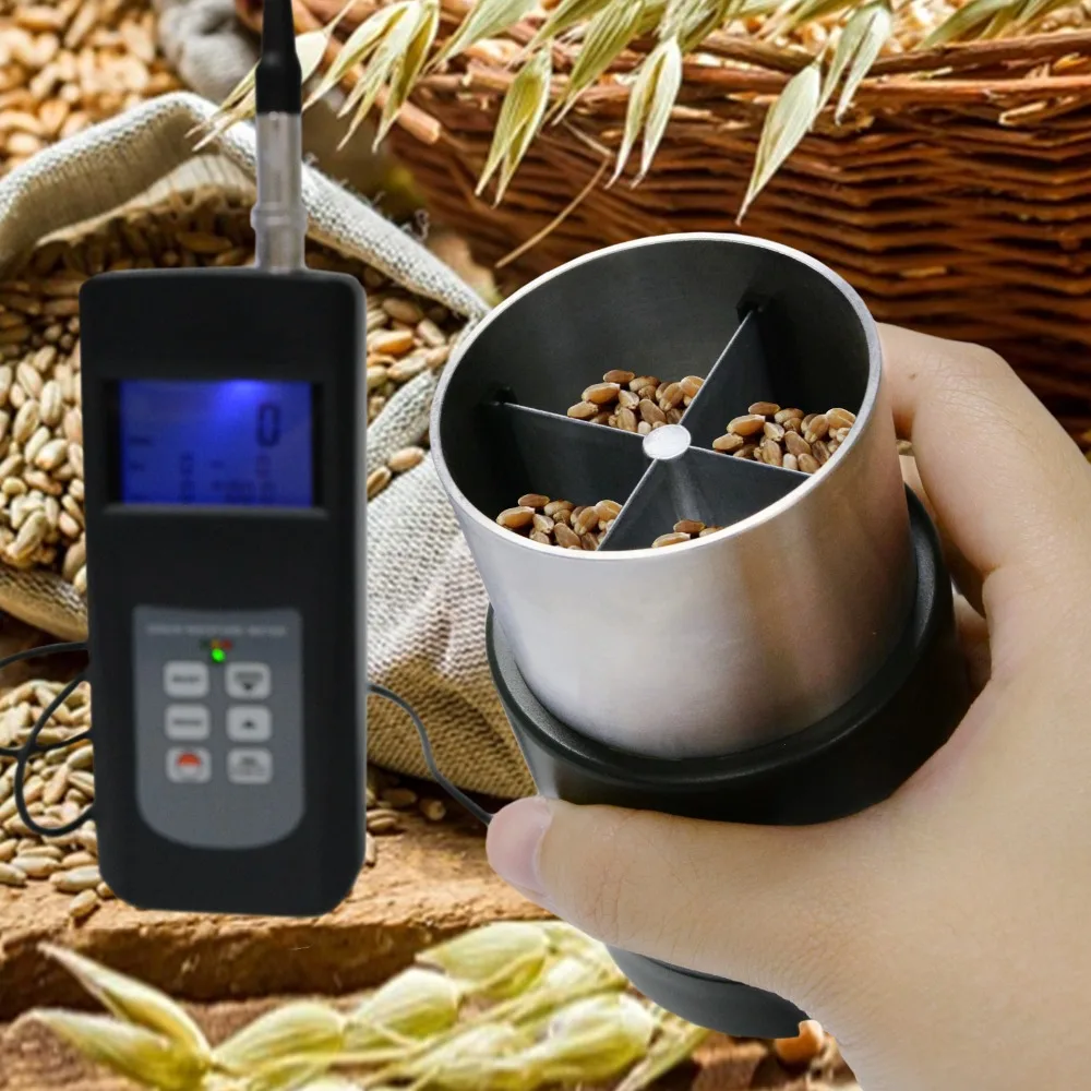 

0-50% Digital Grain Moisture Meter Tester Handheld Checkers Cup Sensor for 22 Species Case LED Indicator Seed Rice Coffee Soya