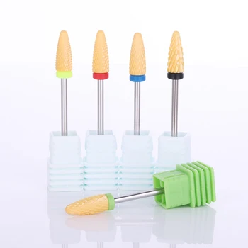 

1Pc Nail Drill Bits Nail Machine Ceramic Nail File Tool Green Yellow Color Electric Grinding Sanding Nail Art Replacement Tool