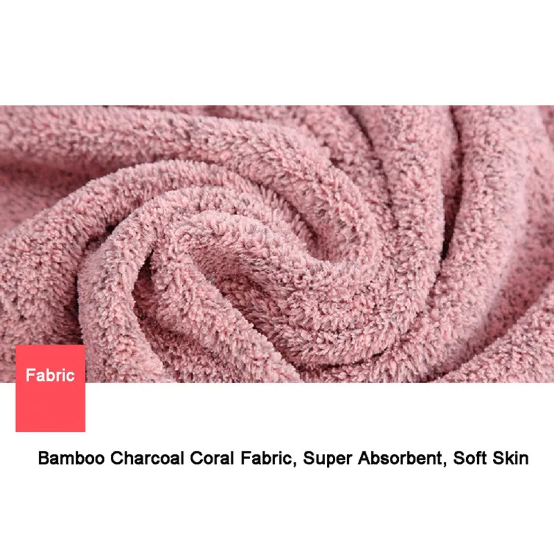 thick and big Bamboo Charcoal Coral Velvet Bath Towel For Adult Soft Absorbent Microfiber Fabric Towel Household Bathroom Towel 6