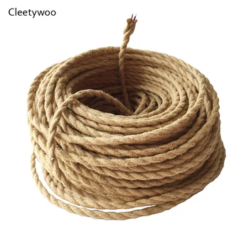 

5/10M Vintage Hemp Ropes Electric Wires Pendant Lights Extension Cords VDE Cable Edison Rope Power Cords Lighting Accessories