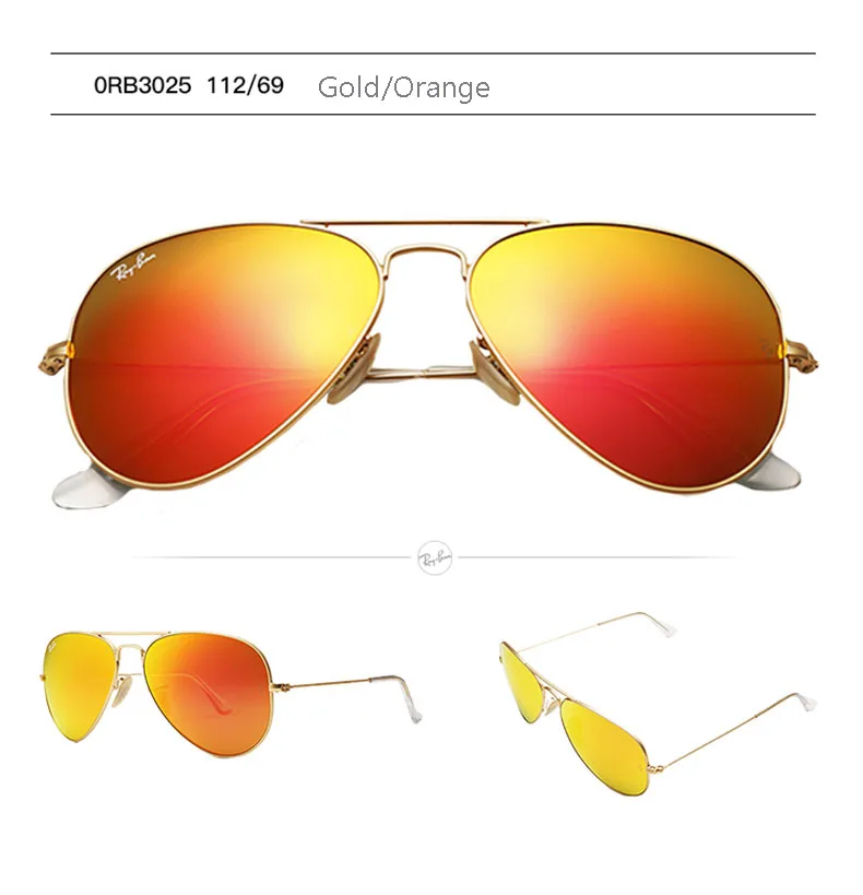 Rayban унисекс RB3025 авиатор солнцезащитные очки Классические солнцезащитные очки Rayban 3025 Солнцезащитные очки Авиатор UV400 защита для мужчин
