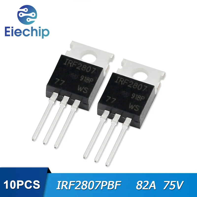 10 шт. транзистор IRF2807PBF IRF2807 MOSFET 82A 75V TO-220 | Электронные компоненты и принадлежности