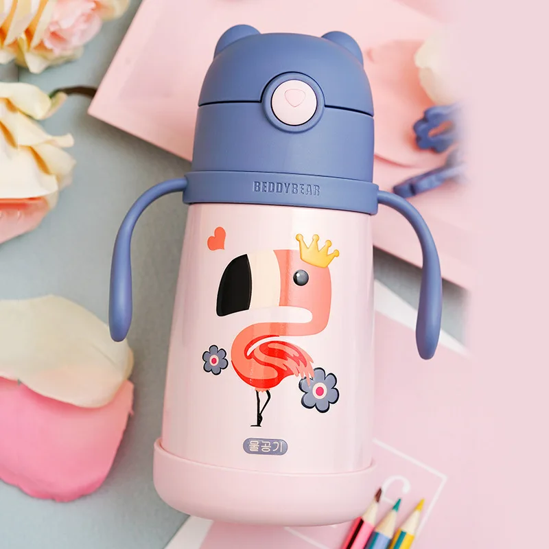 BEDDYBEAR Cartoon Children Insulated Program to Learn Drinking New Style Handle Straw Cup Children Cup