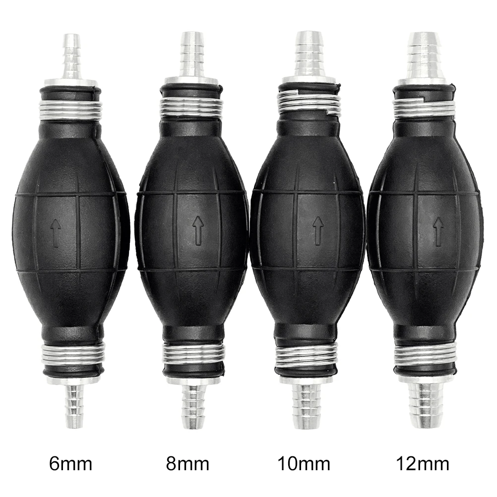 Manual Fuel Pump Line Hand Primer Bulb Petrol Diesel Liquid Oil Gas Water Tansfer Rubber Tube Aluminum For Car Boat 6/8/10/12mm