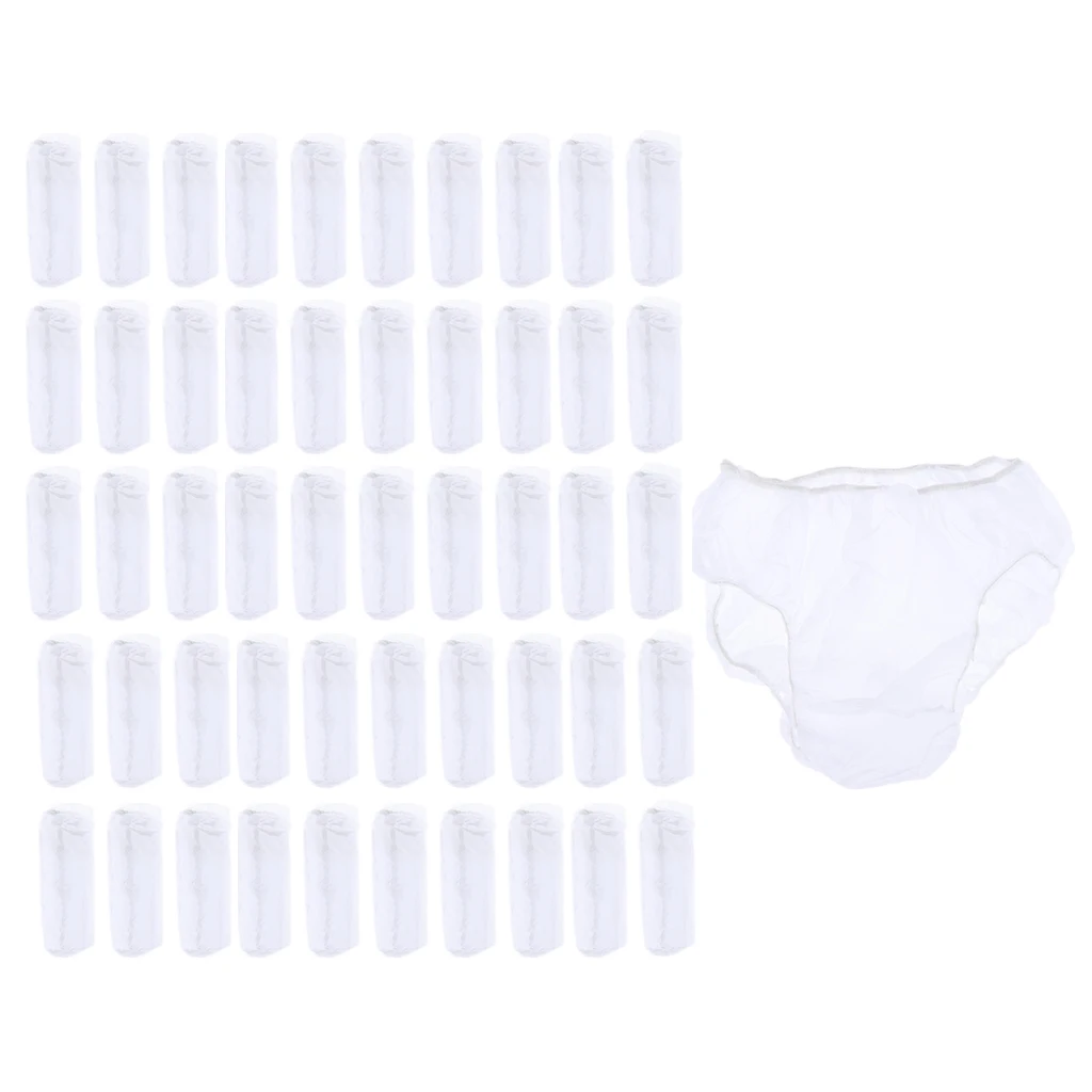 50x Unisex Disposable Panties Wrapped Breathable Convenient Travel Underwear