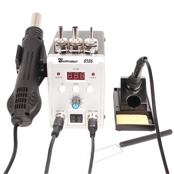 

2 in 1 SMD Rework Soldering Station 8586 700W Hot Air Gun 60W Solder Iron With Welding Desoldering Repair Tools