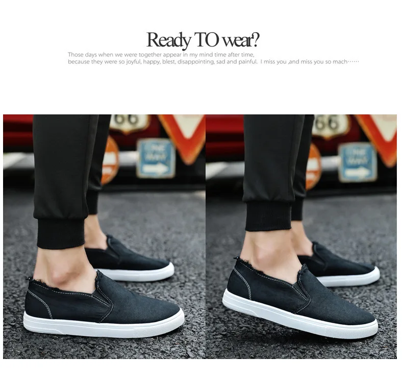 Canvas Man Shoes Breathable Slip On