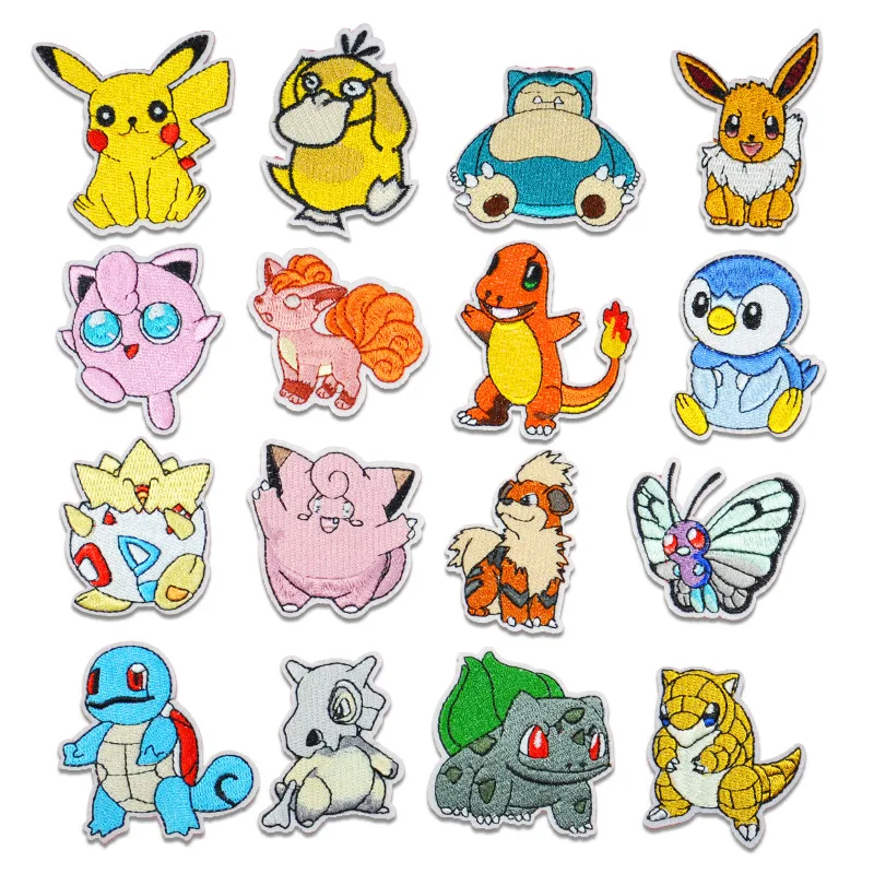 50pcs/lot Anime Embroidery Patch Animal Butterfly Tortoise Pet Kids Clothing Decoration Craft Diy Iron Heat Transfer Applique