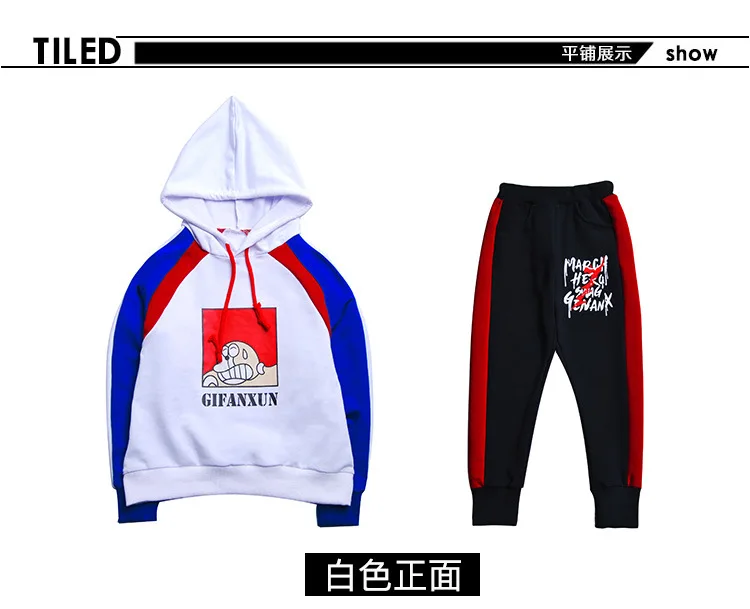 Boy Autumn Suit New Model Fashion hip hop Hat collar Sweater Boy clothes 2 sets Sportswear showclothing wholesale