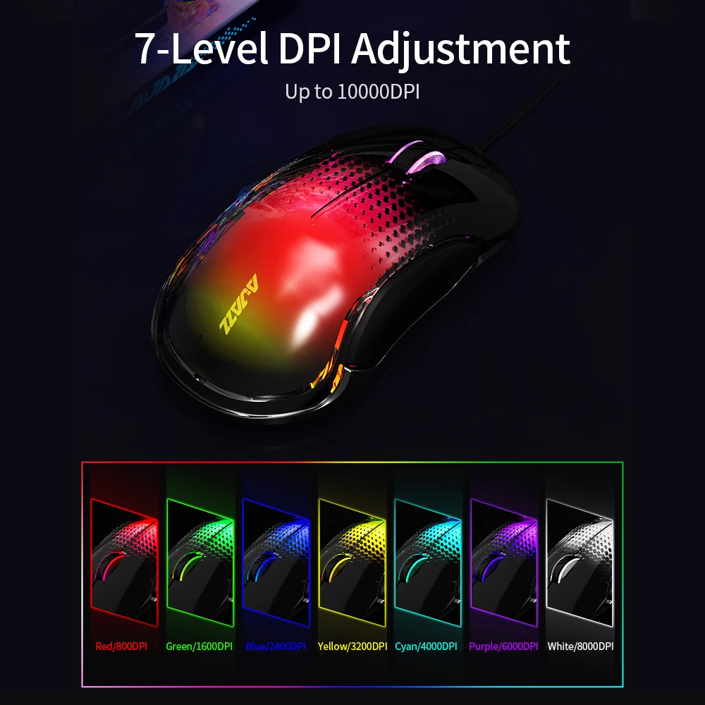 Мышь Ajazz AJ358 Проводная игровая эргономичная 10000DPI 7 уровней DPI|Мыши| |