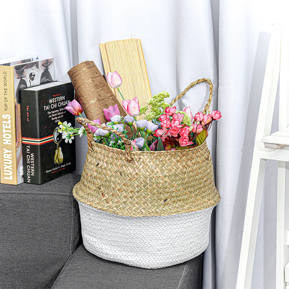 Seagrass складные корзины ручной работы для хранения корзина декоративные