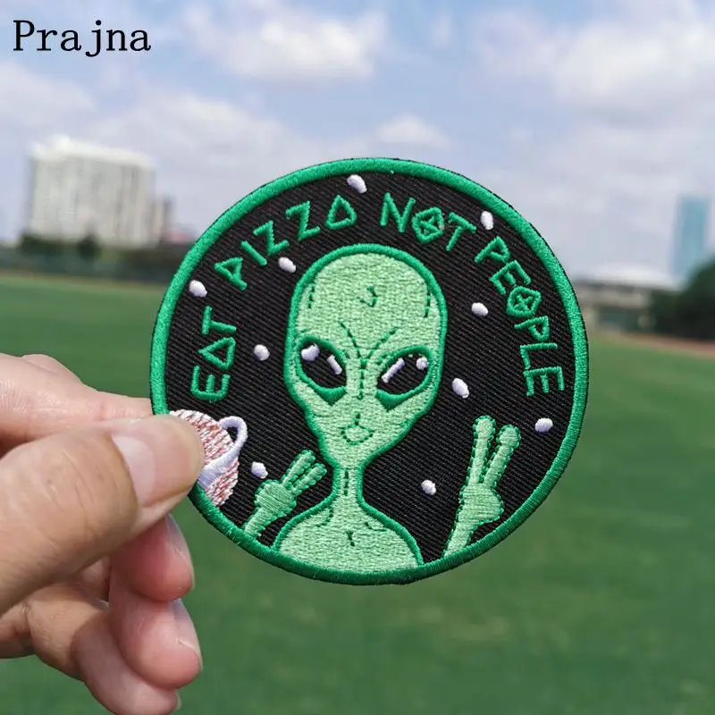 

Prajna UFO Alien Planet Patch Embroidery Iron On Patches For Clothing DIY Cartoon Patches On Clothes Jacket Accessories Badges